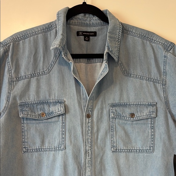 NWT INC International Concepts Light Blue Denim Shirt - XL - Picture 3 of 6